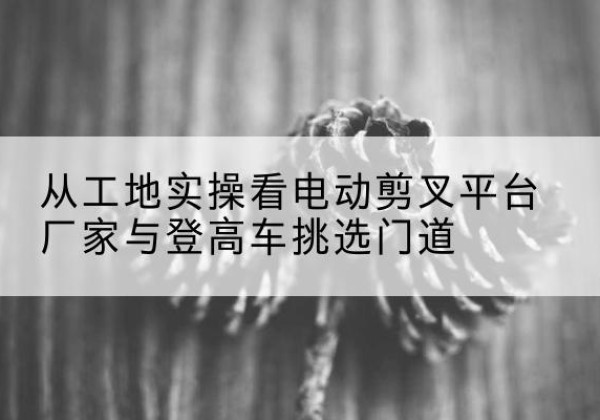 阿拉尔电动剪叉升降平台厂家-从工地实操看电动剪叉平台厂家与登高车挑选门道